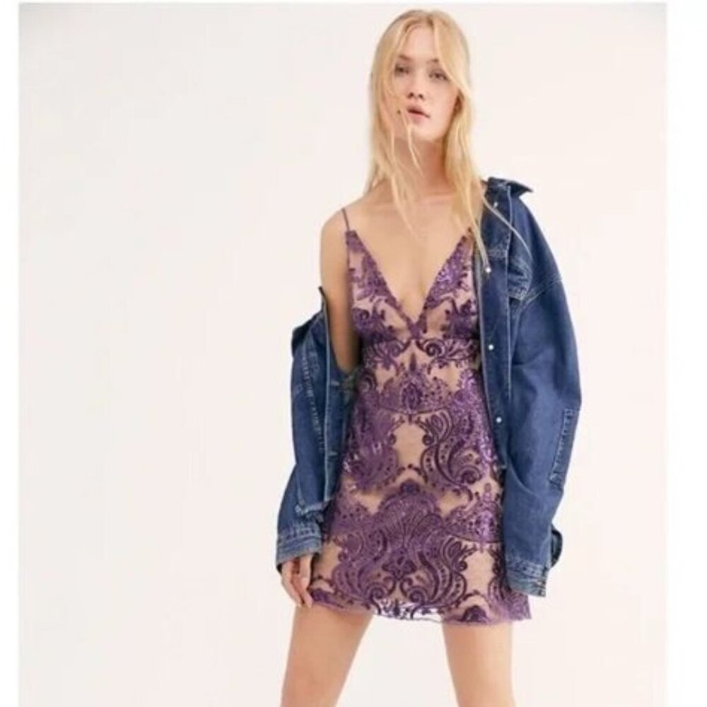 Free People Night Shimmer Mini Dress